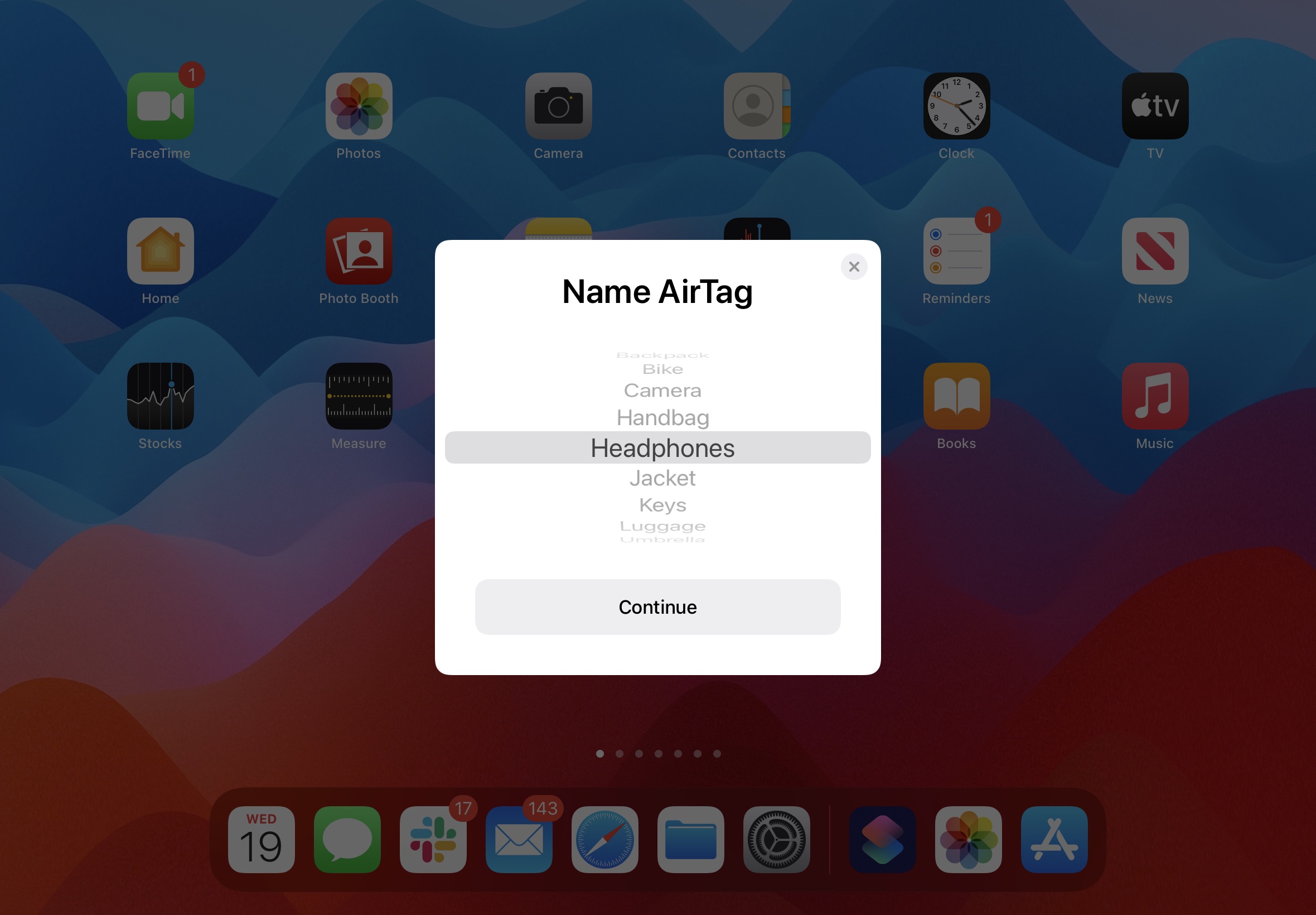 Name Your AirTag on iPad