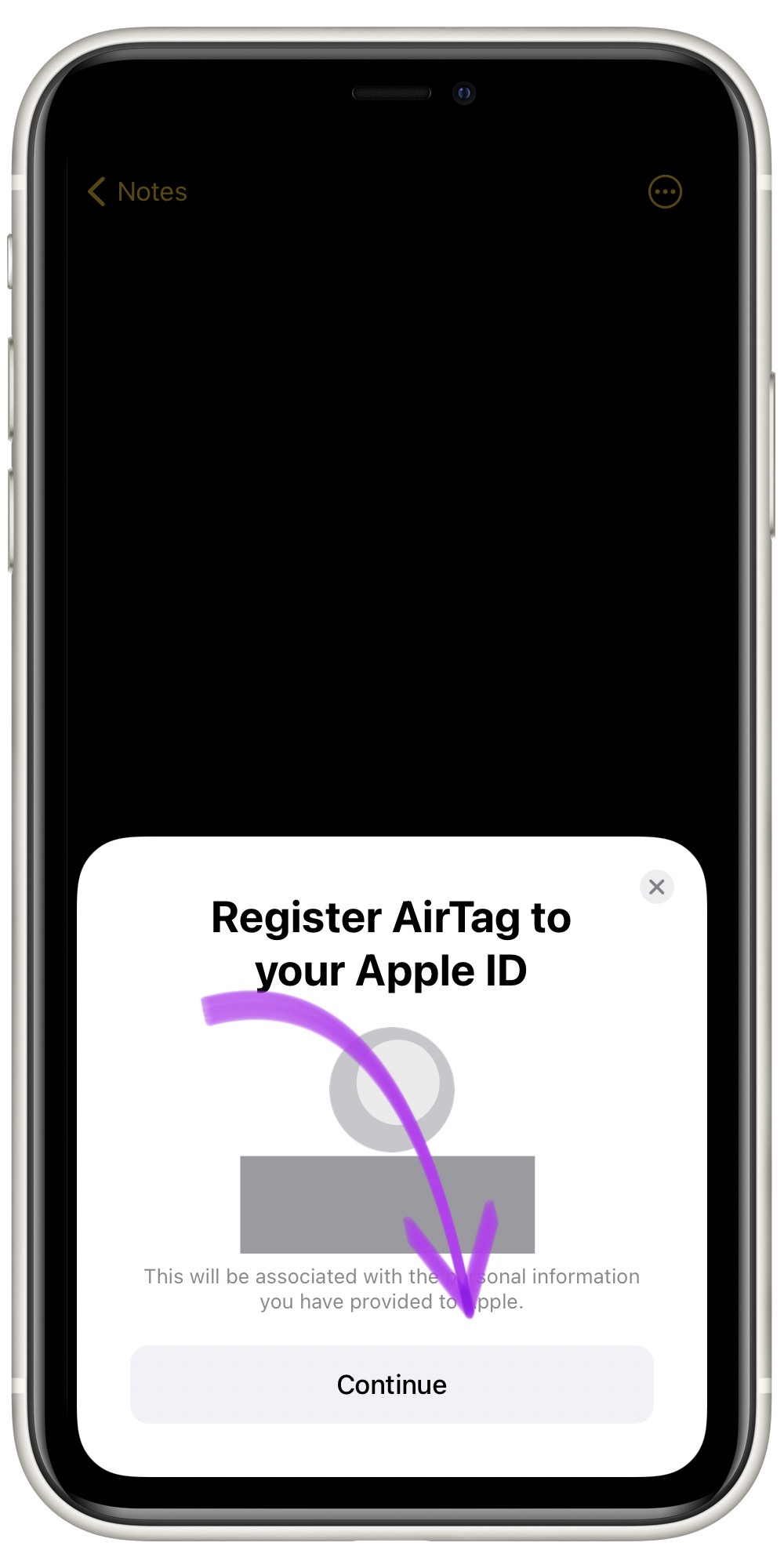 Register AirTag with Apple ID