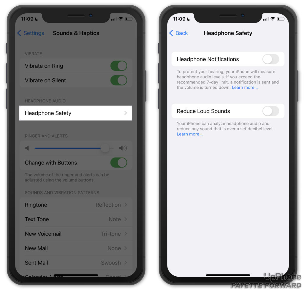 headphone safety settings on iphone