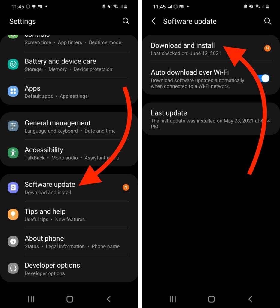 update software on android