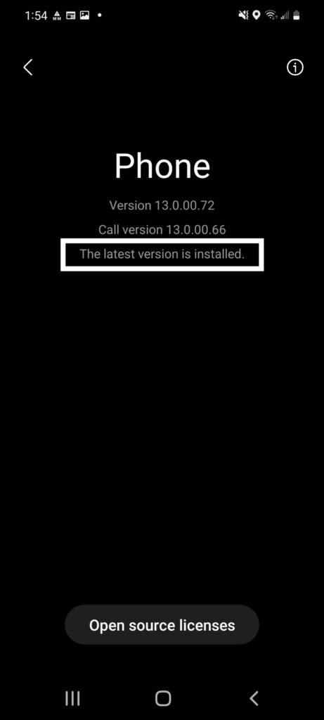 latest version is installed android phone app