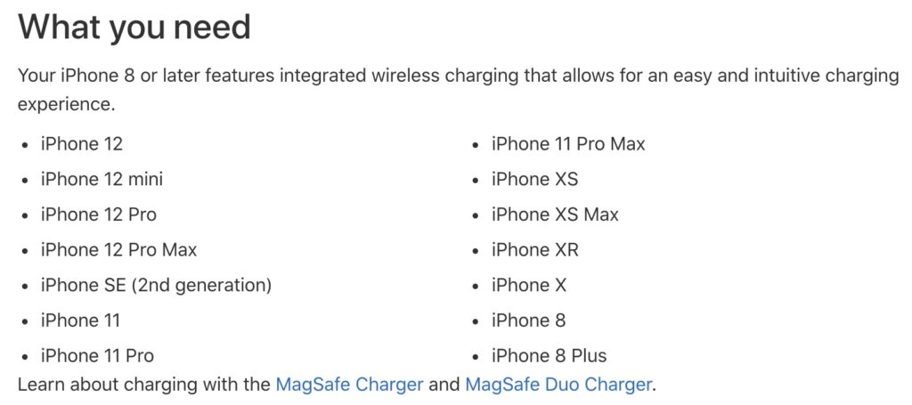iPhones with wireless charging