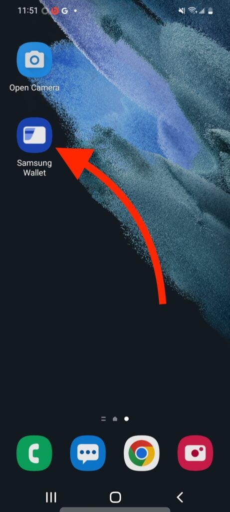 samsung wallet app on android home screen